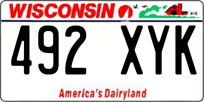 WI license plate 492XYK