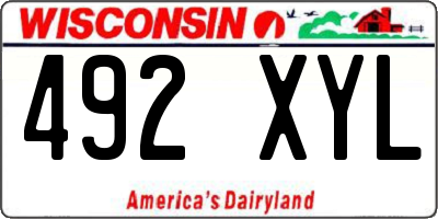 WI license plate 492XYL