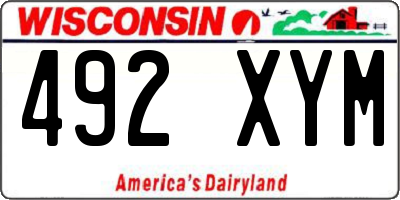 WI license plate 492XYM
