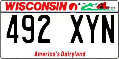 WI license plate 492XYN