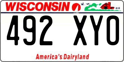 WI license plate 492XYO