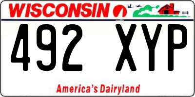 WI license plate 492XYP