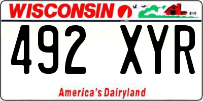 WI license plate 492XYR