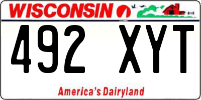 WI license plate 492XYT