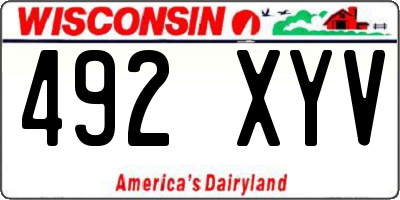 WI license plate 492XYV