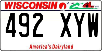 WI license plate 492XYW