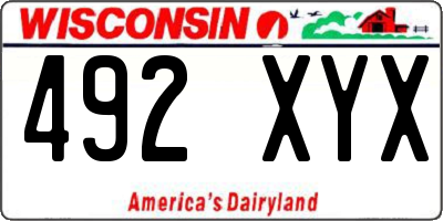 WI license plate 492XYX