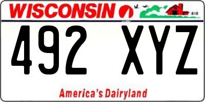 WI license plate 492XYZ