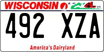 WI license plate 492XZA