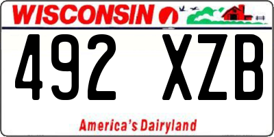 WI license plate 492XZB