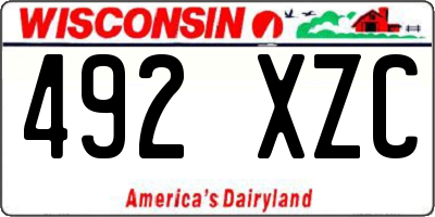 WI license plate 492XZC