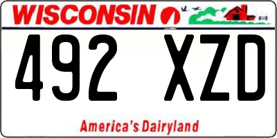WI license plate 492XZD