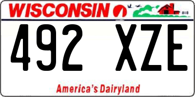 WI license plate 492XZE