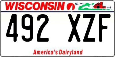 WI license plate 492XZF
