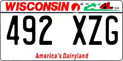 WI license plate 492XZG