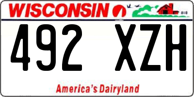 WI license plate 492XZH