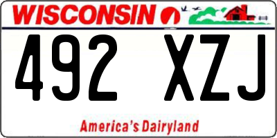 WI license plate 492XZJ