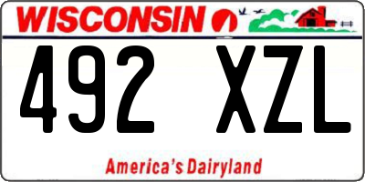 WI license plate 492XZL