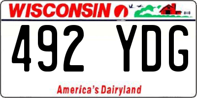 WI license plate 492YDG