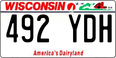 WI license plate 492YDH