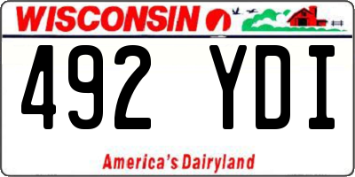 WI license plate 492YDI