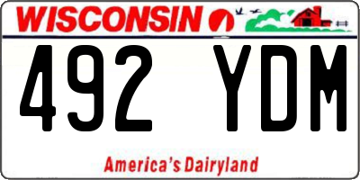 WI license plate 492YDM