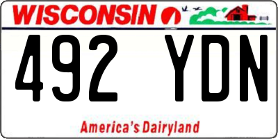 WI license plate 492YDN