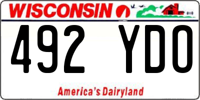 WI license plate 492YDO