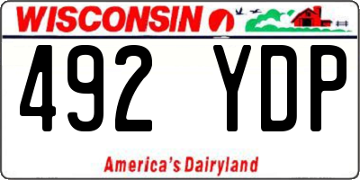 WI license plate 492YDP