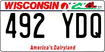 WI license plate 492YDQ