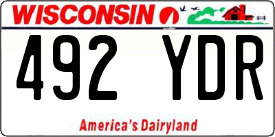 WI license plate 492YDR