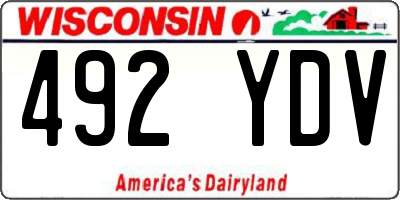 WI license plate 492YDV