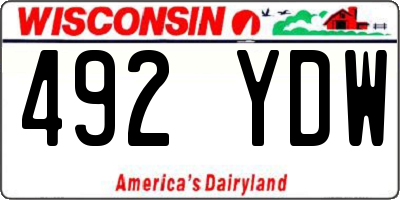 WI license plate 492YDW