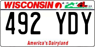 WI license plate 492YDY