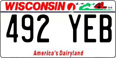 WI license plate 492YEB
