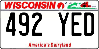 WI license plate 492YED