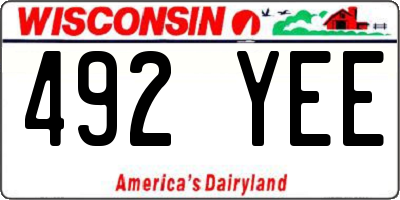 WI license plate 492YEE