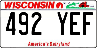 WI license plate 492YEF
