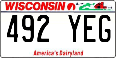 WI license plate 492YEG