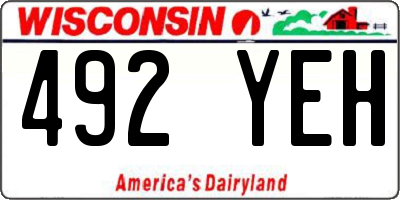 WI license plate 492YEH