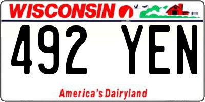WI license plate 492YEN
