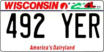 WI license plate 492YER