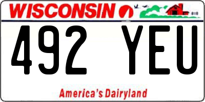 WI license plate 492YEU