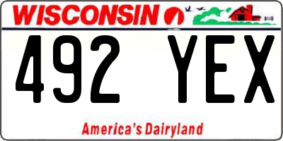 WI license plate 492YEX
