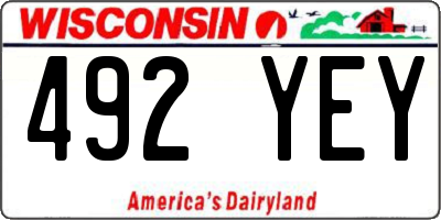 WI license plate 492YEY