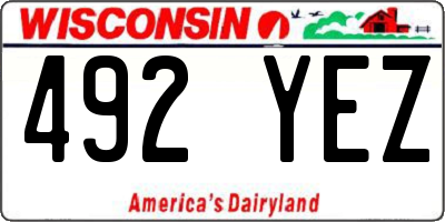 WI license plate 492YEZ