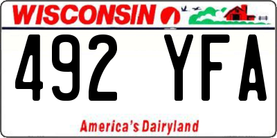 WI license plate 492YFA