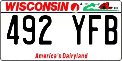 WI license plate 492YFB