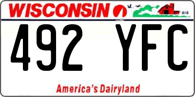 WI license plate 492YFC