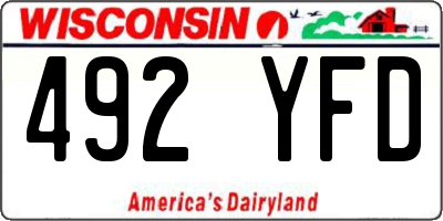 WI license plate 492YFD